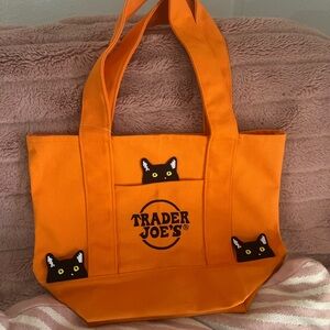 Orange Trader Joe’s tote bag